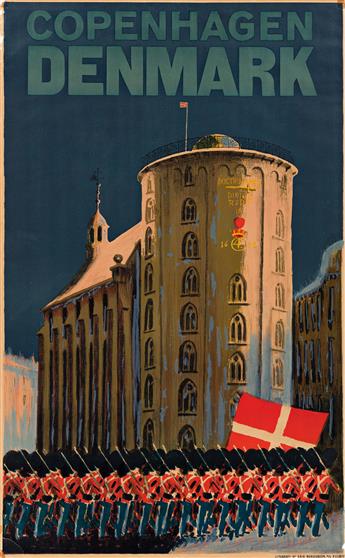 VARIOUS ARTISTS.  [TRAVEL / DENMARK.] Group of 3 posters. 1940s-1950s. Each approximately 39½x24¼ inches, 100¼x61½ cm.